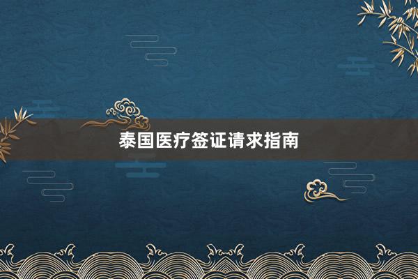 泰国医疗签证请求指南